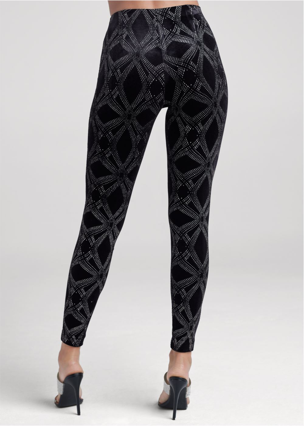 Venus Black & Silver GLITTER PRINT LEGGINGS