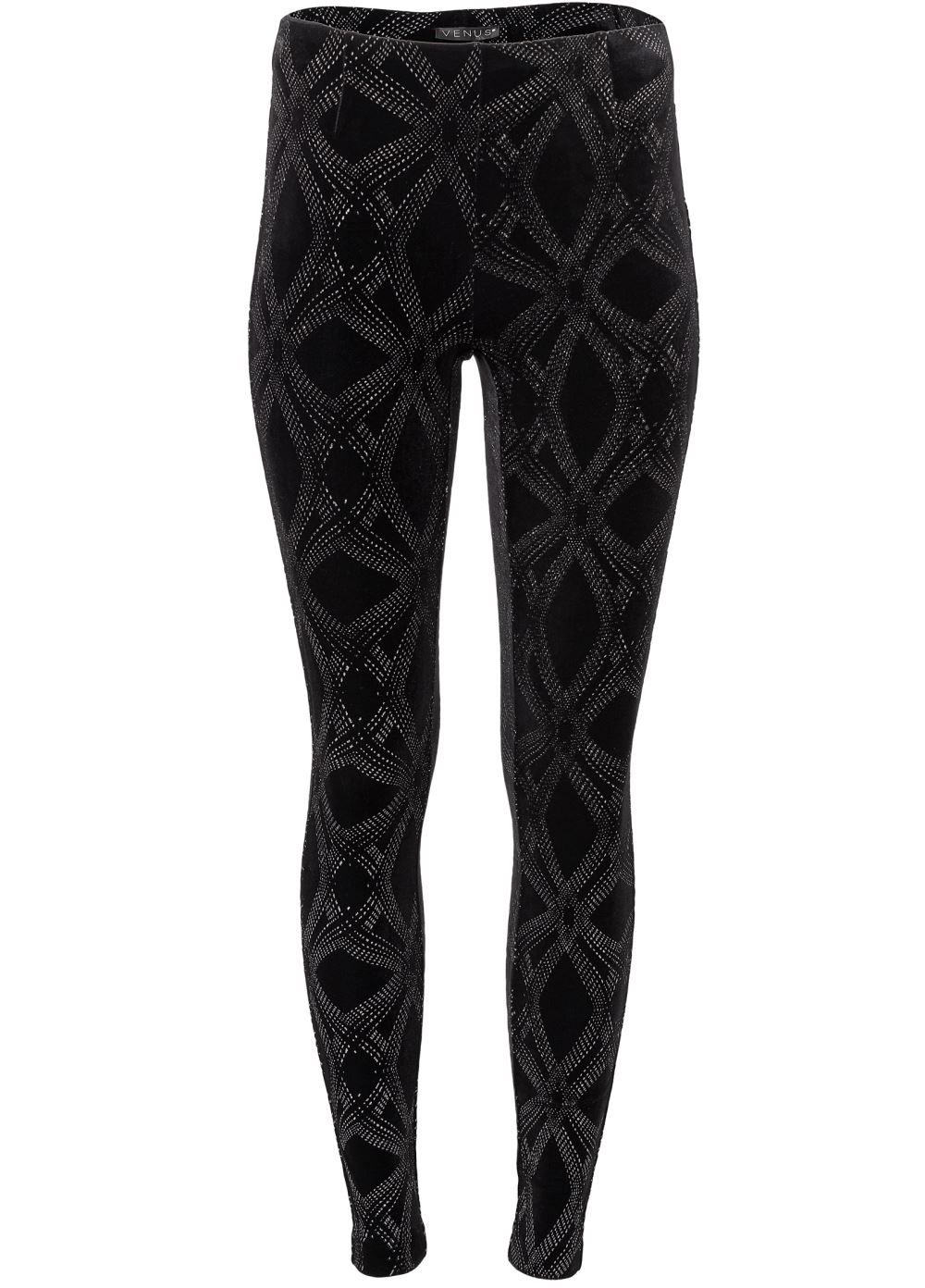 Venus Black & Silver GLITTER PRINT LEGGINGS