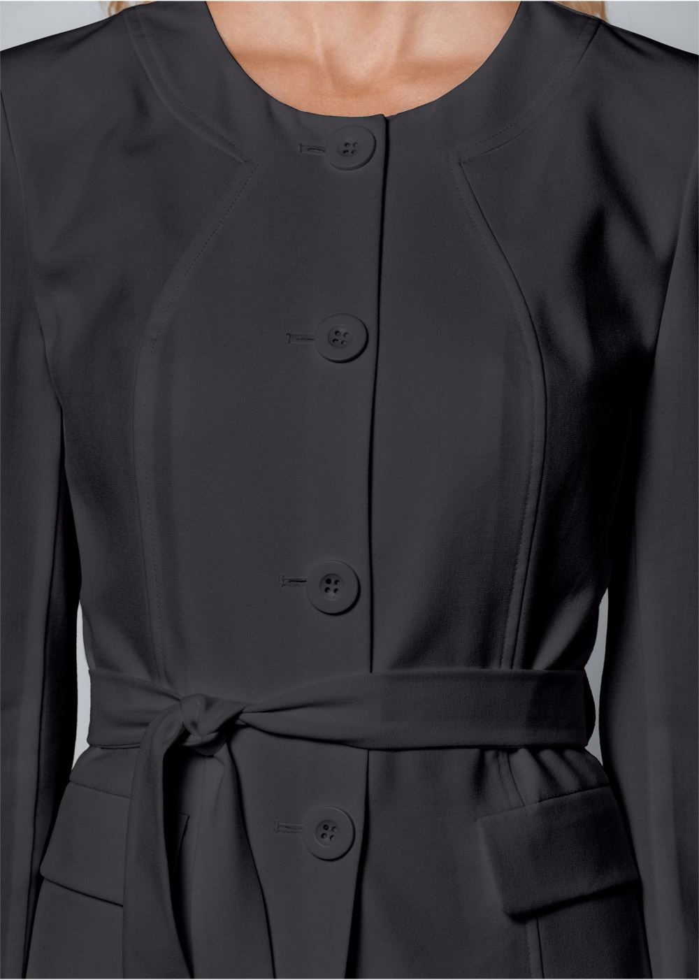 Venus Belted Pant Suit Set in Black