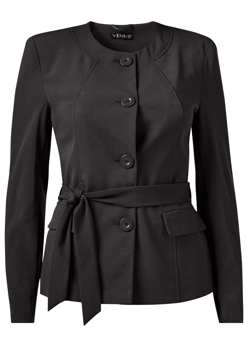 Venus Belted Pant Suit Set in Black