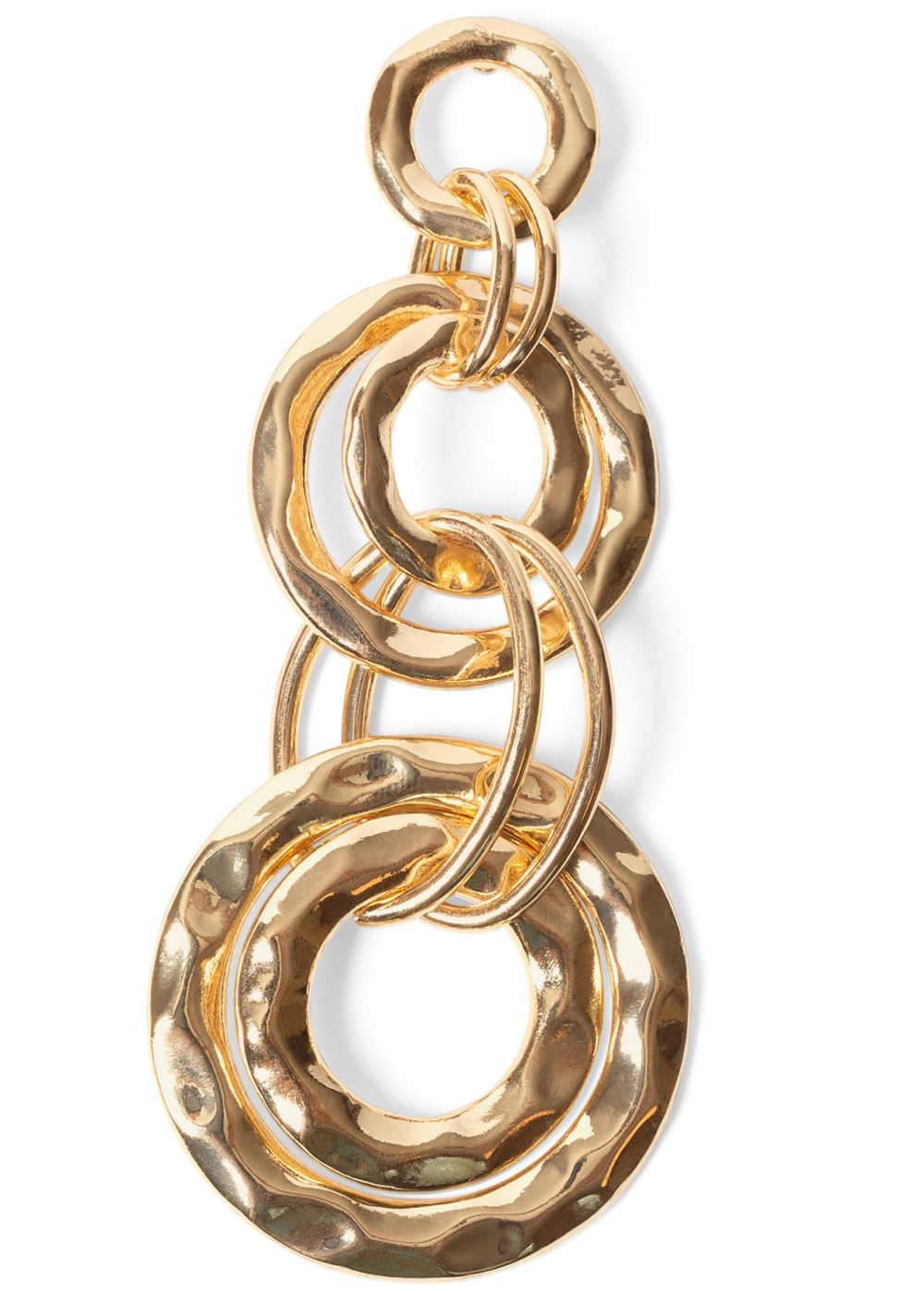 Venus Hammered Metal Hoop Earring in Gold