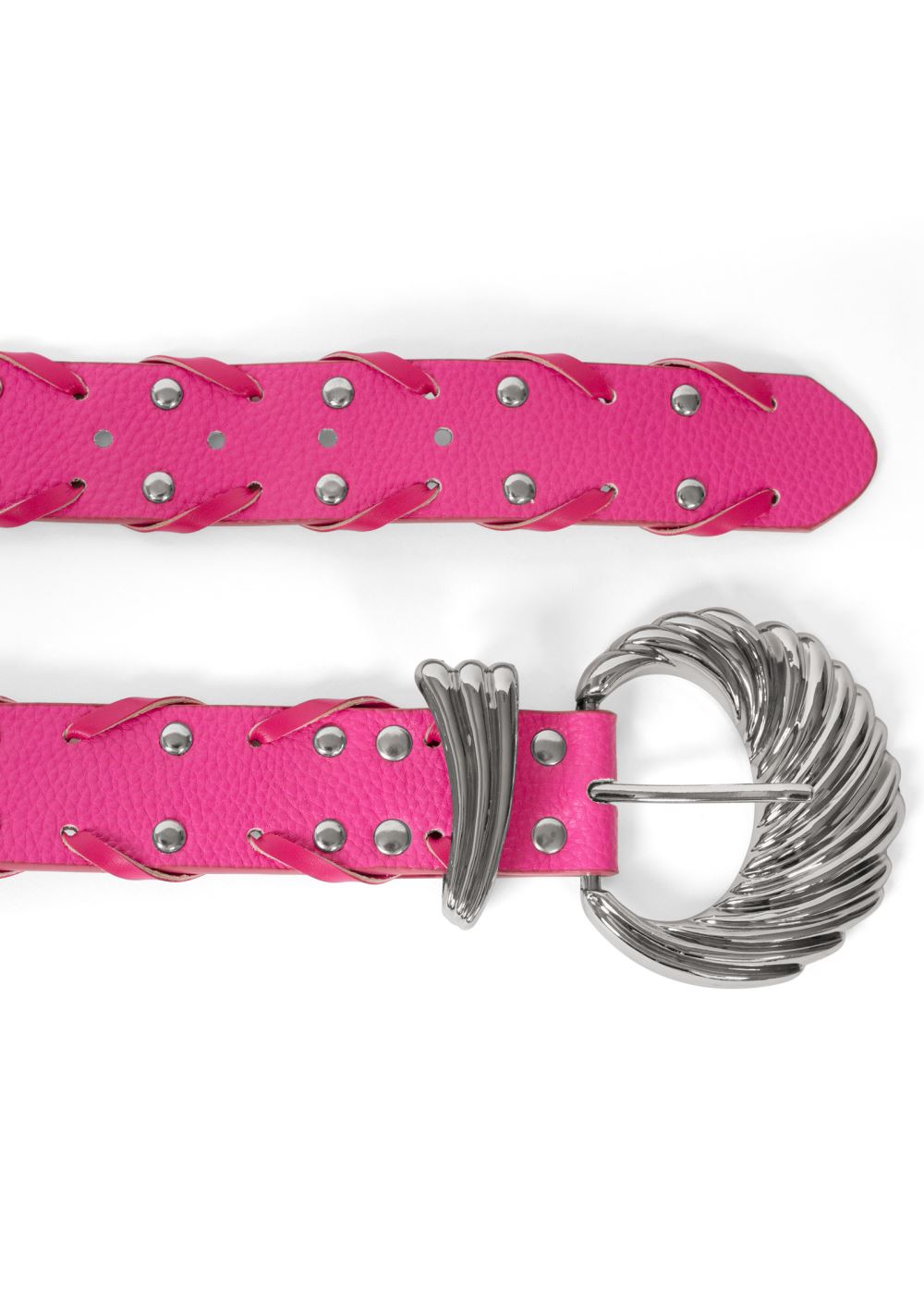 Venus Aurora Studded Woven Belt in Pink