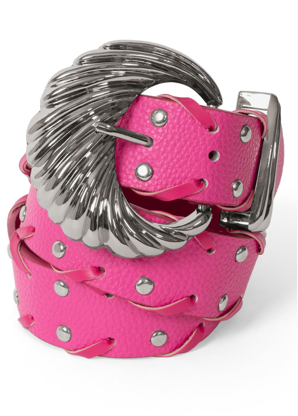 Venus Aurora Studded Woven Belt in Pink