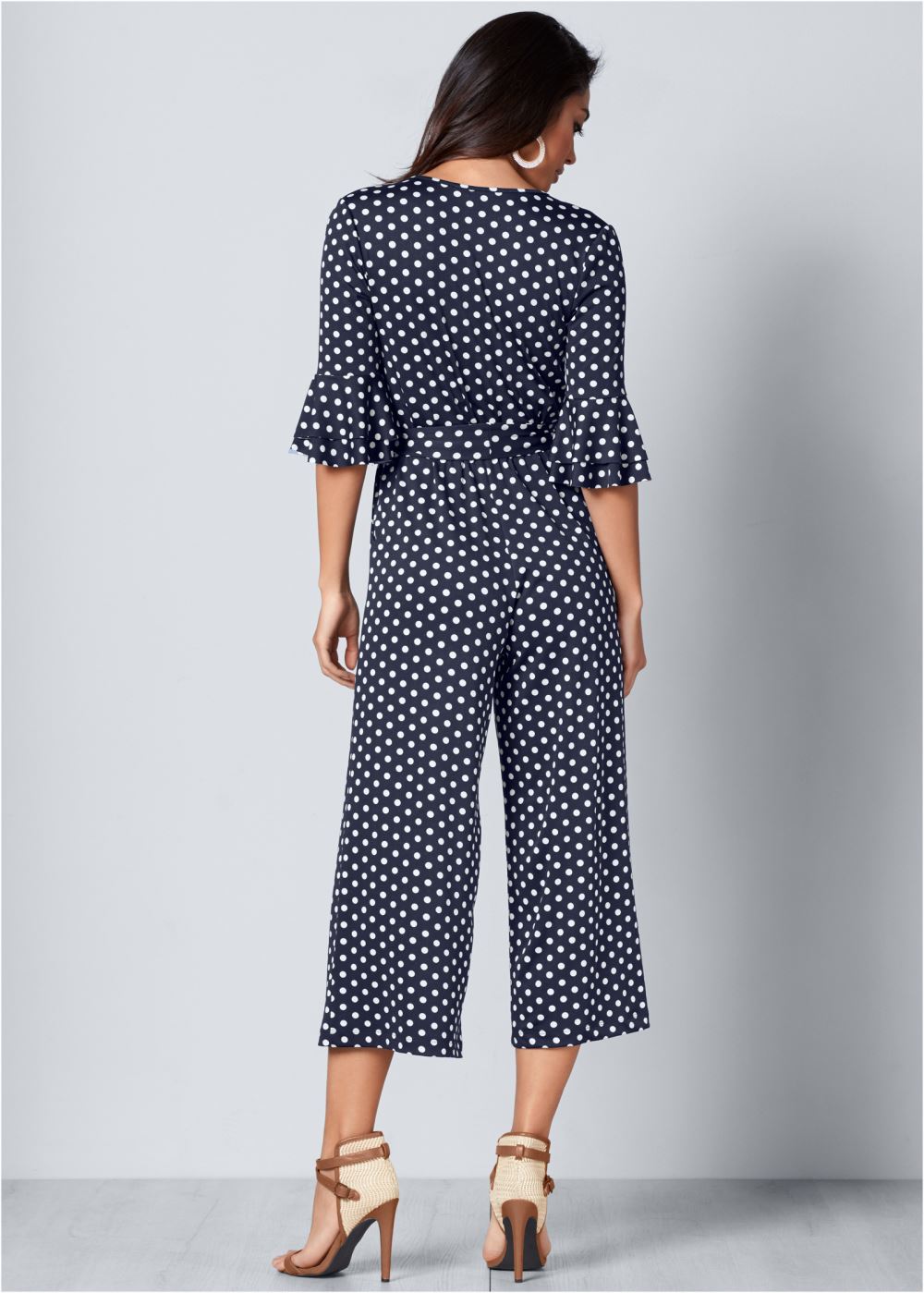 Venus Polka Dot Jumpsuit in Navy & White