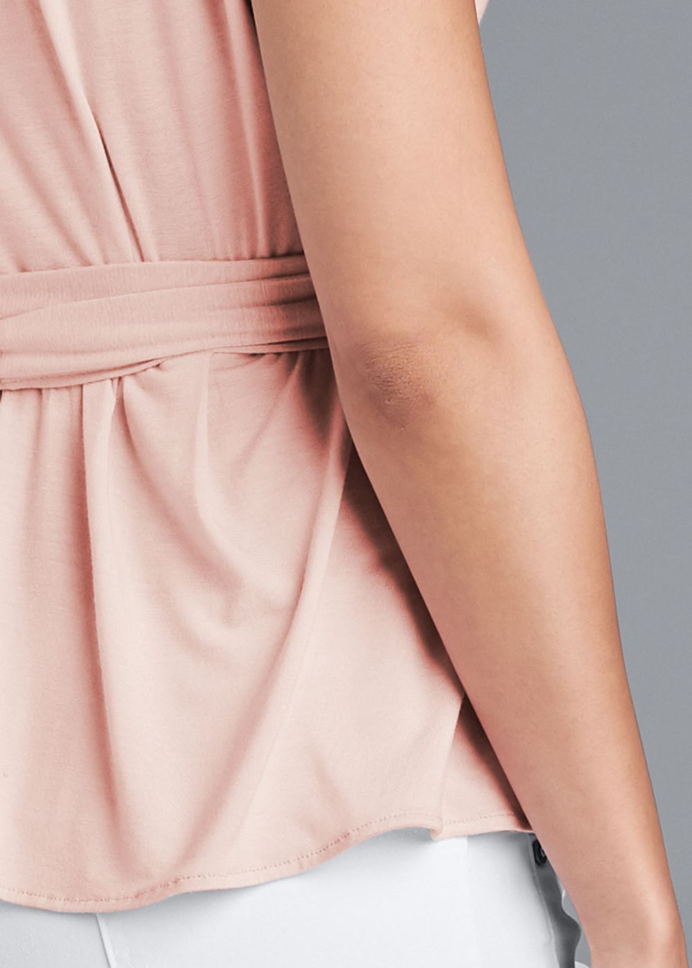 Venus Tie Waist Surplice Top in Light Pink