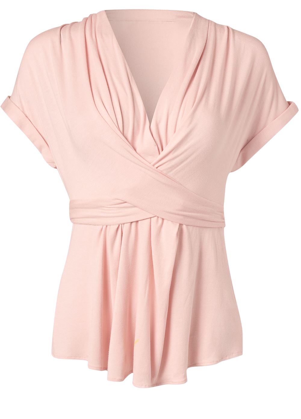 Venus Tie Waist Surplice Top in Light Pink