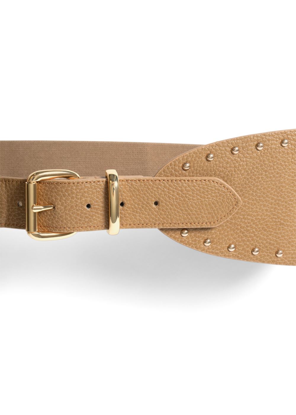 Venus Stud Trim Waist Belt in Brown