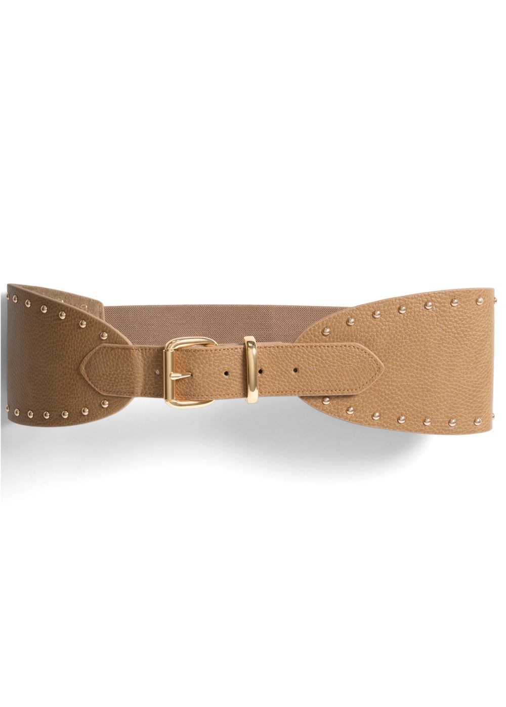 Venus Stud Trim Waist Belt in Brown