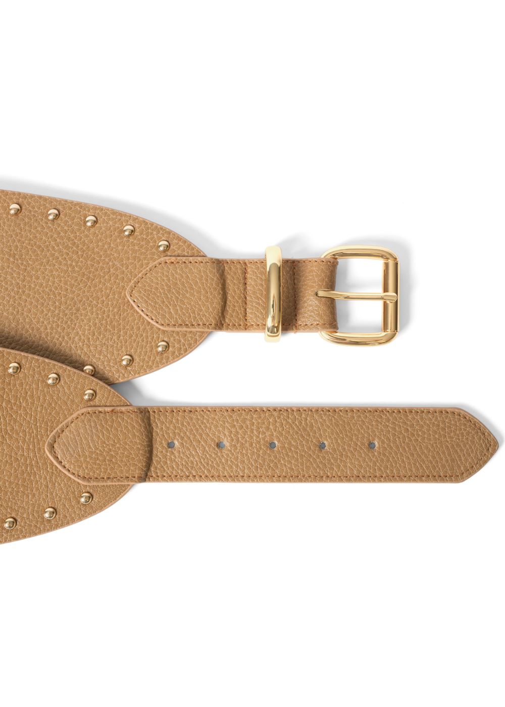 Venus Stud Trim Waist Belt in Brown