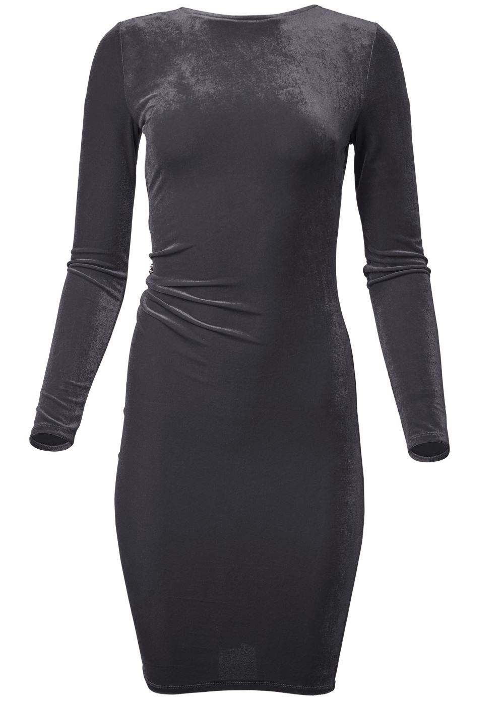 Venus Open Back Velvet Dress - Dark Grey
