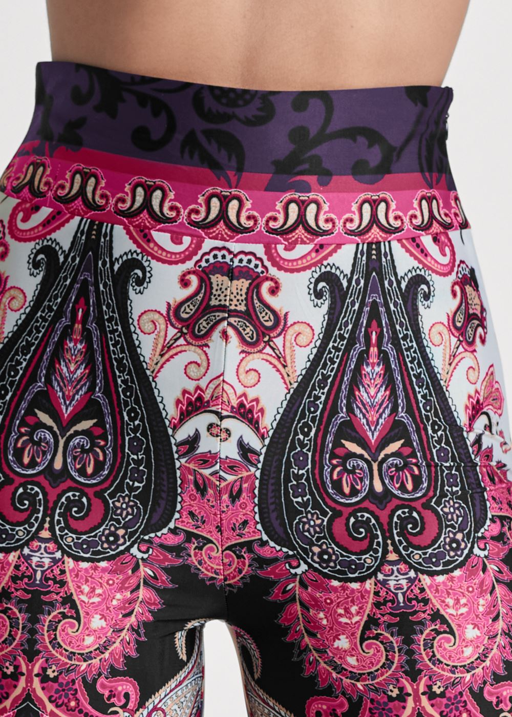 Venus Wide Leg Paisley Print Pants in Pink Multi
