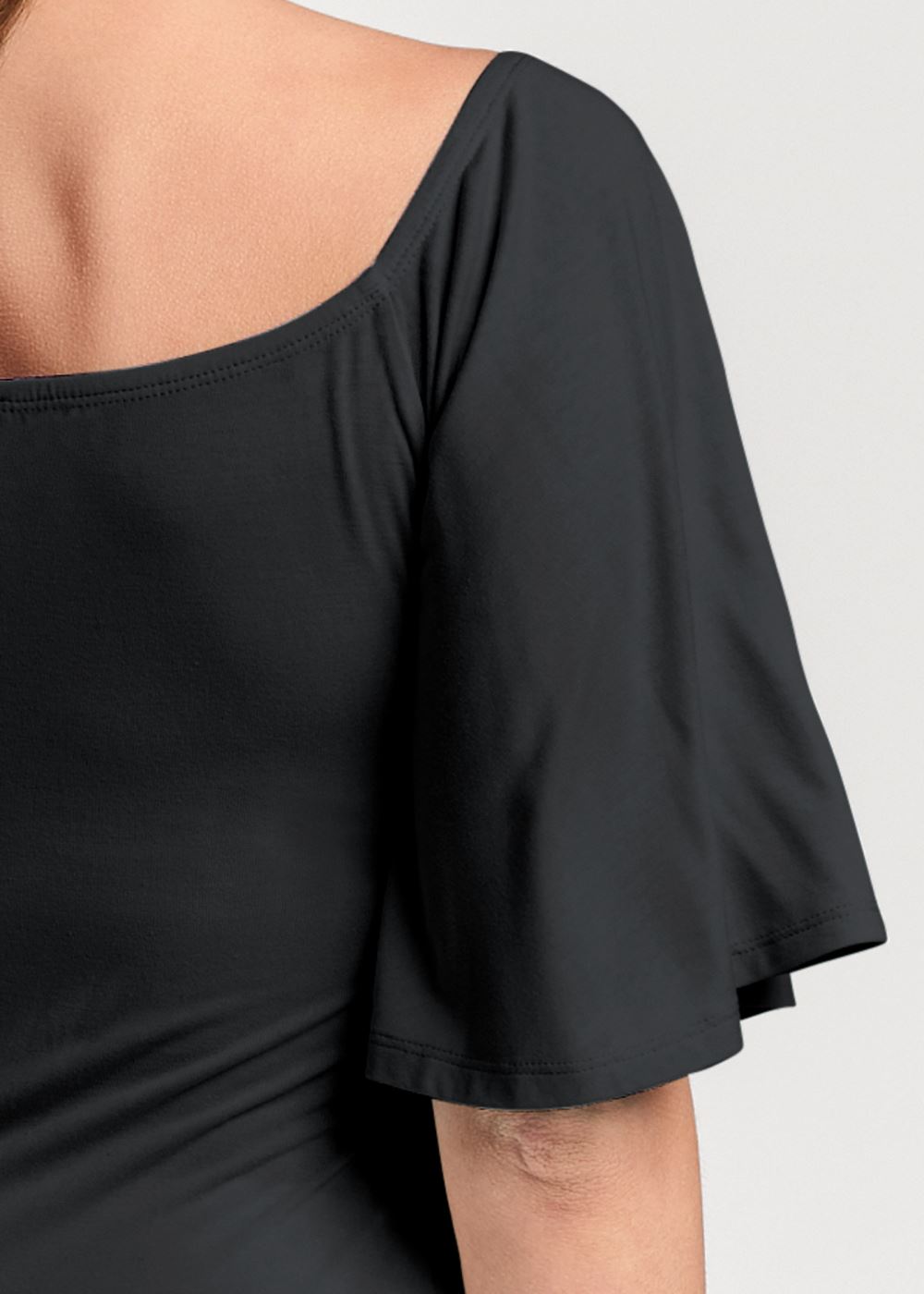 Venus Zipper Detail Top in Black
