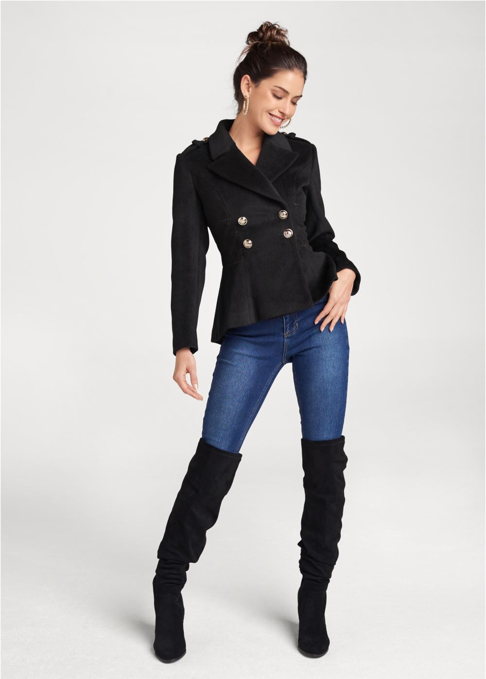 Venus Double Breasted Jacket in Black