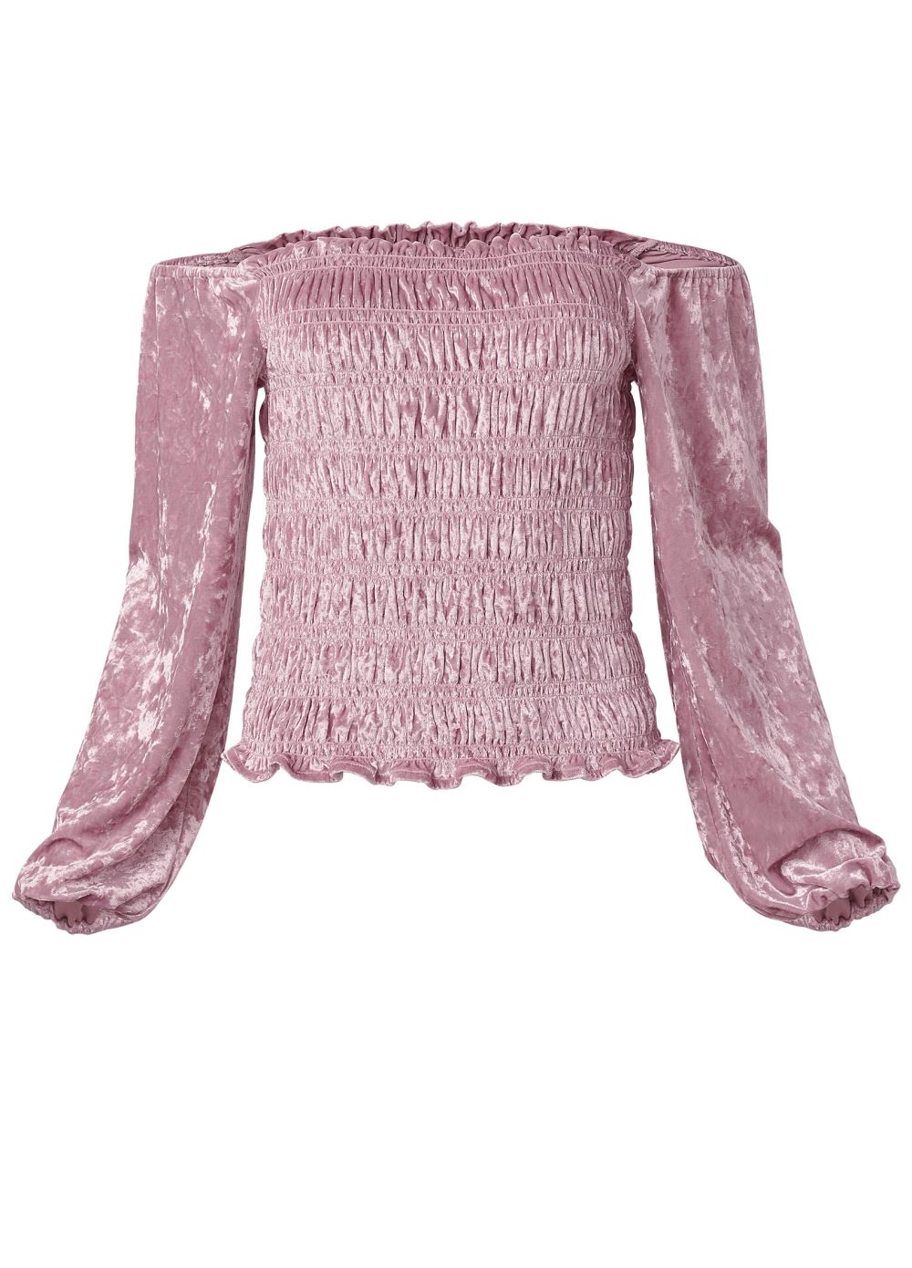 Venus Off The Shoulder Velvet Top in Pink