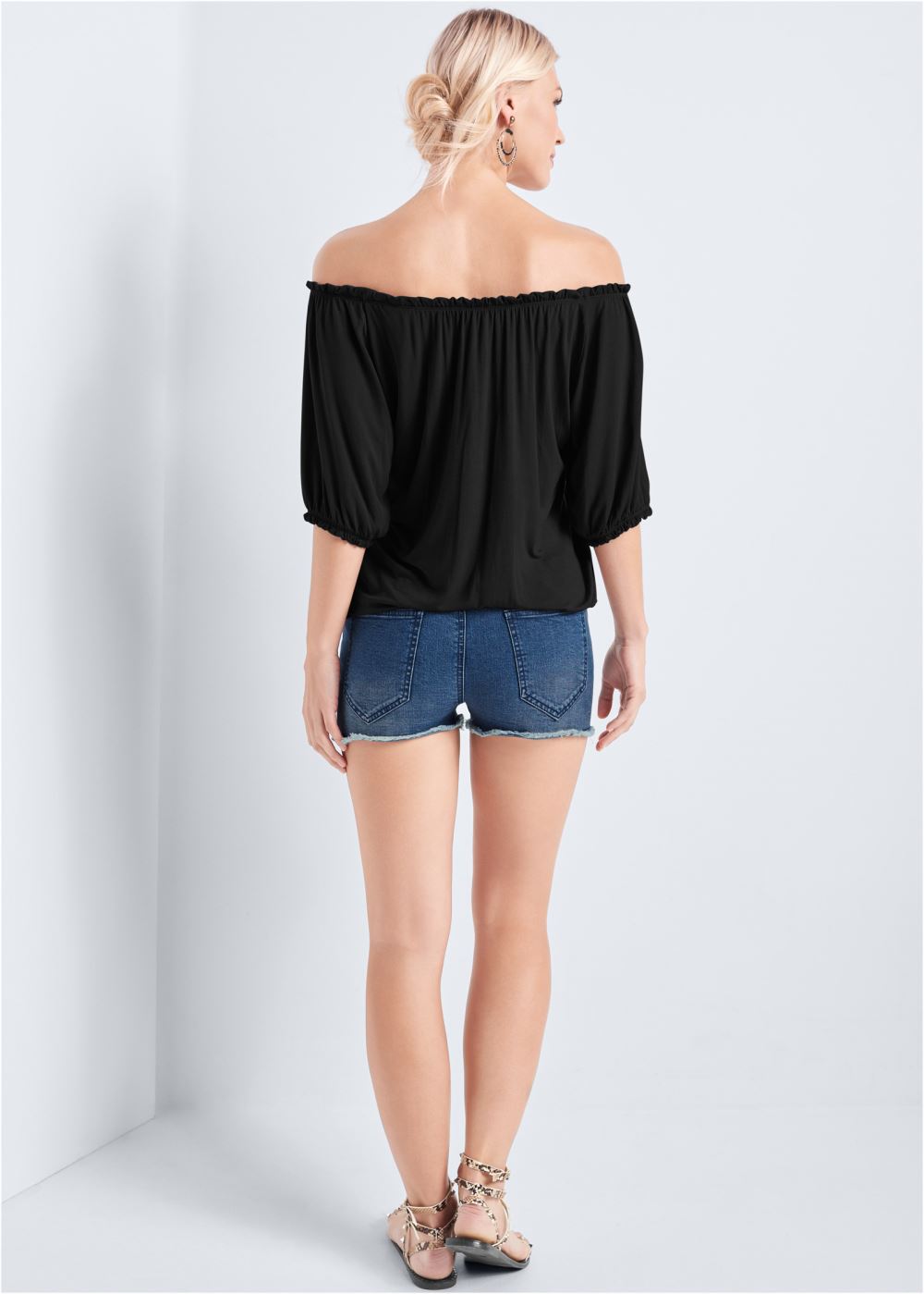 Venus Off-The-Shoulder Casual Top in Black