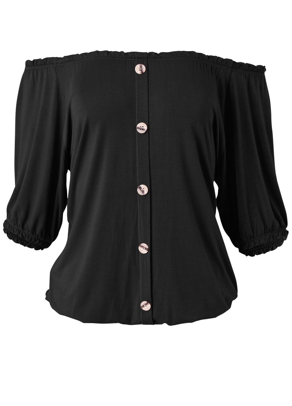 Venus Off-The-Shoulder Casual Top in Black