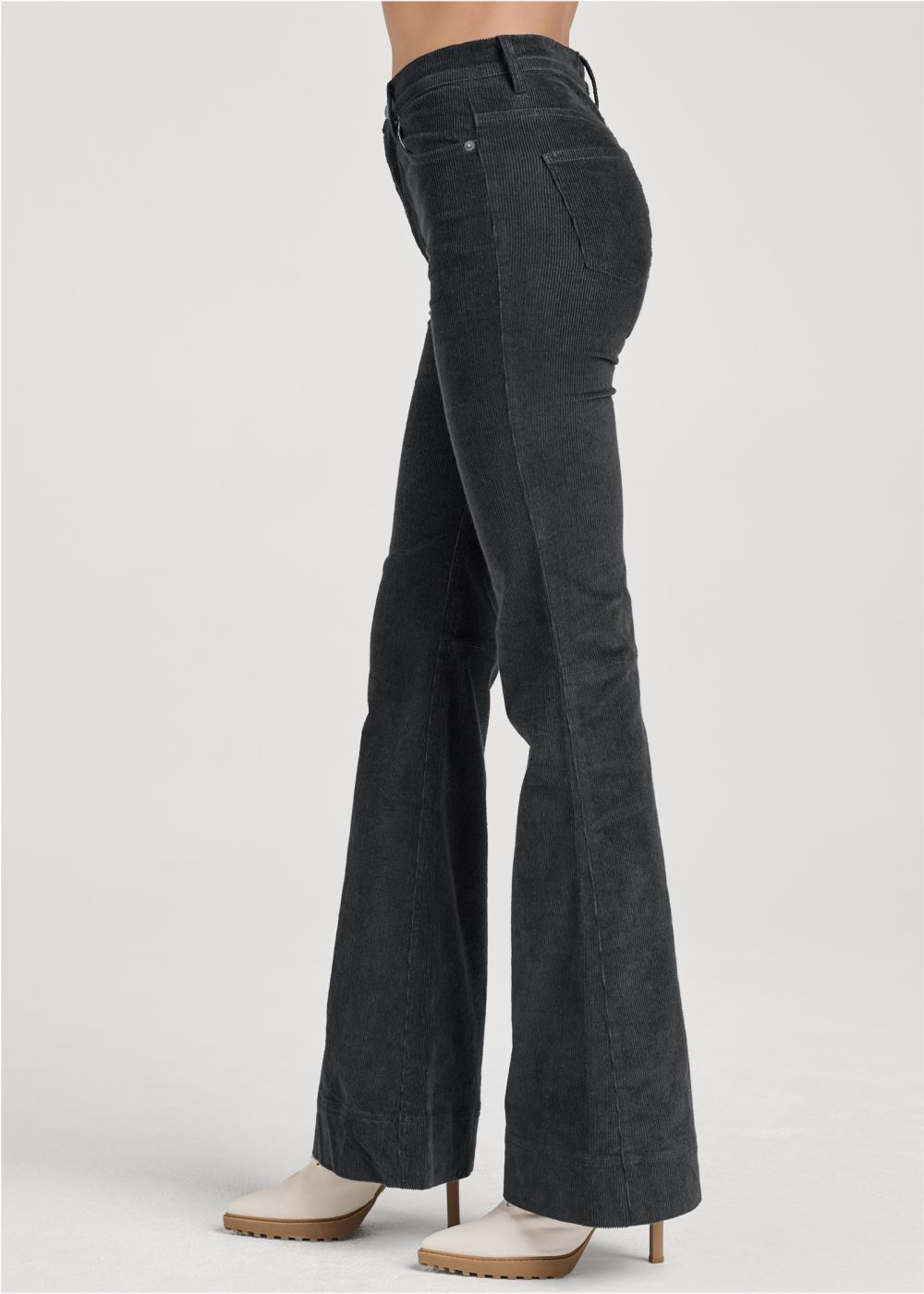 Venus Black CORDUROY FLARED PANTS