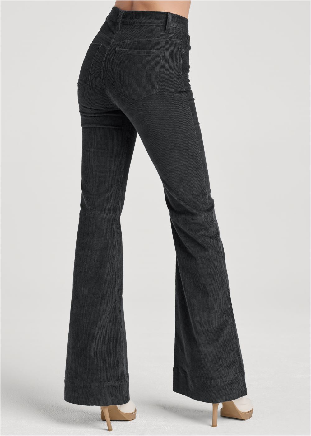 Venus Black CORDUROY FLARED PANTS