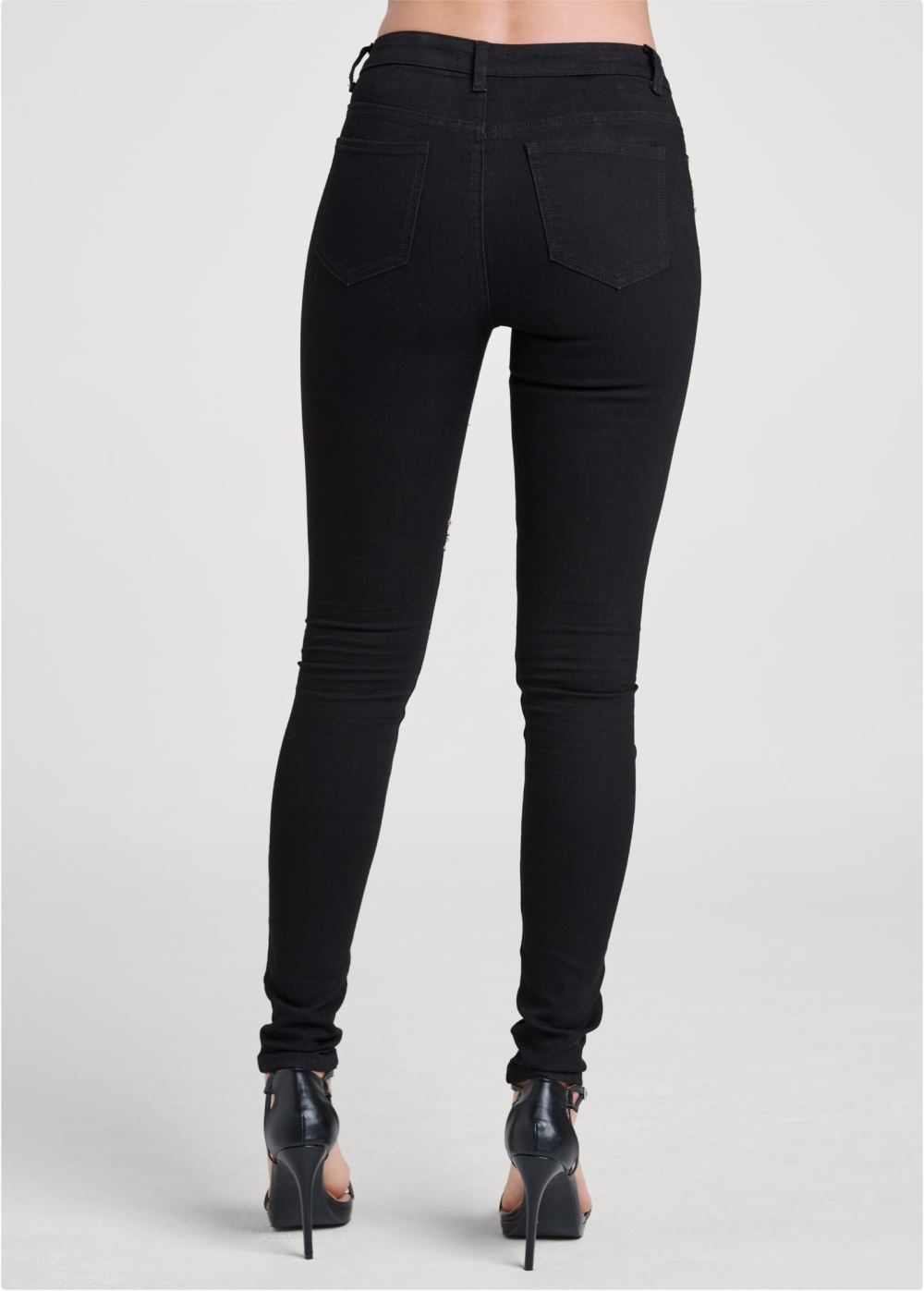 Venus Floral Embellished Jeans in Black Multi