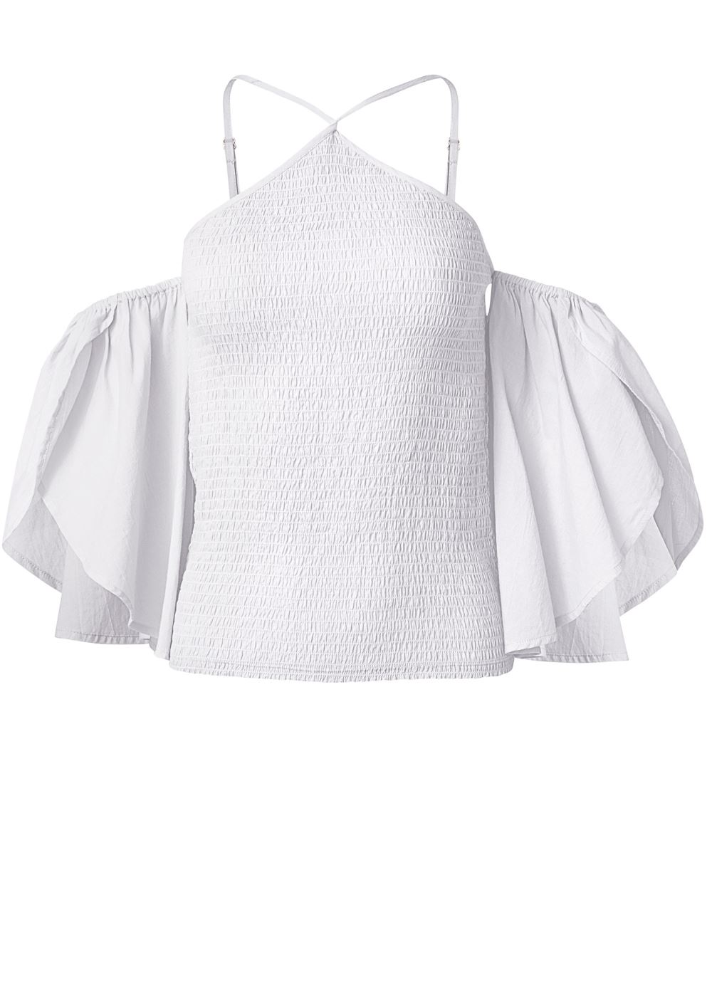 Venus Smocked Fitted Top in White