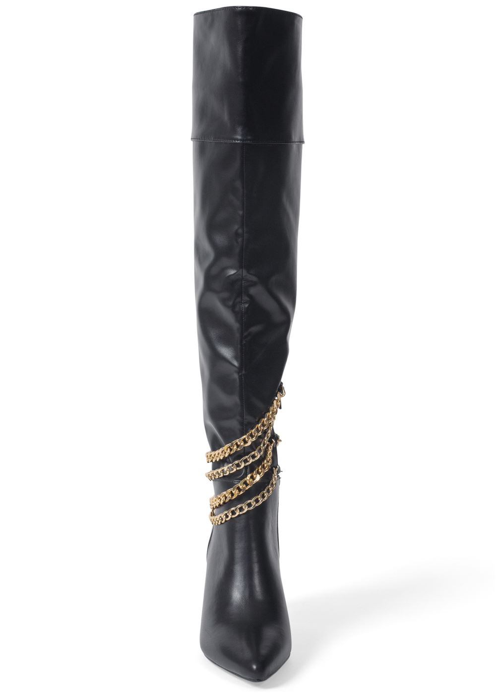 Venus Chain High Heel Boots in Black