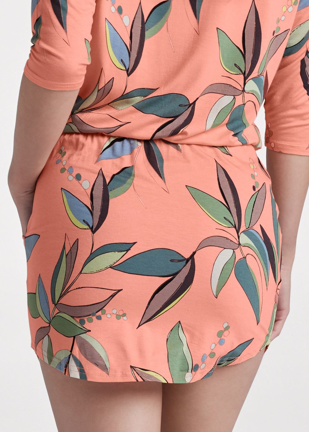 Venus Zip Detail Printed Dress - Orange Multi