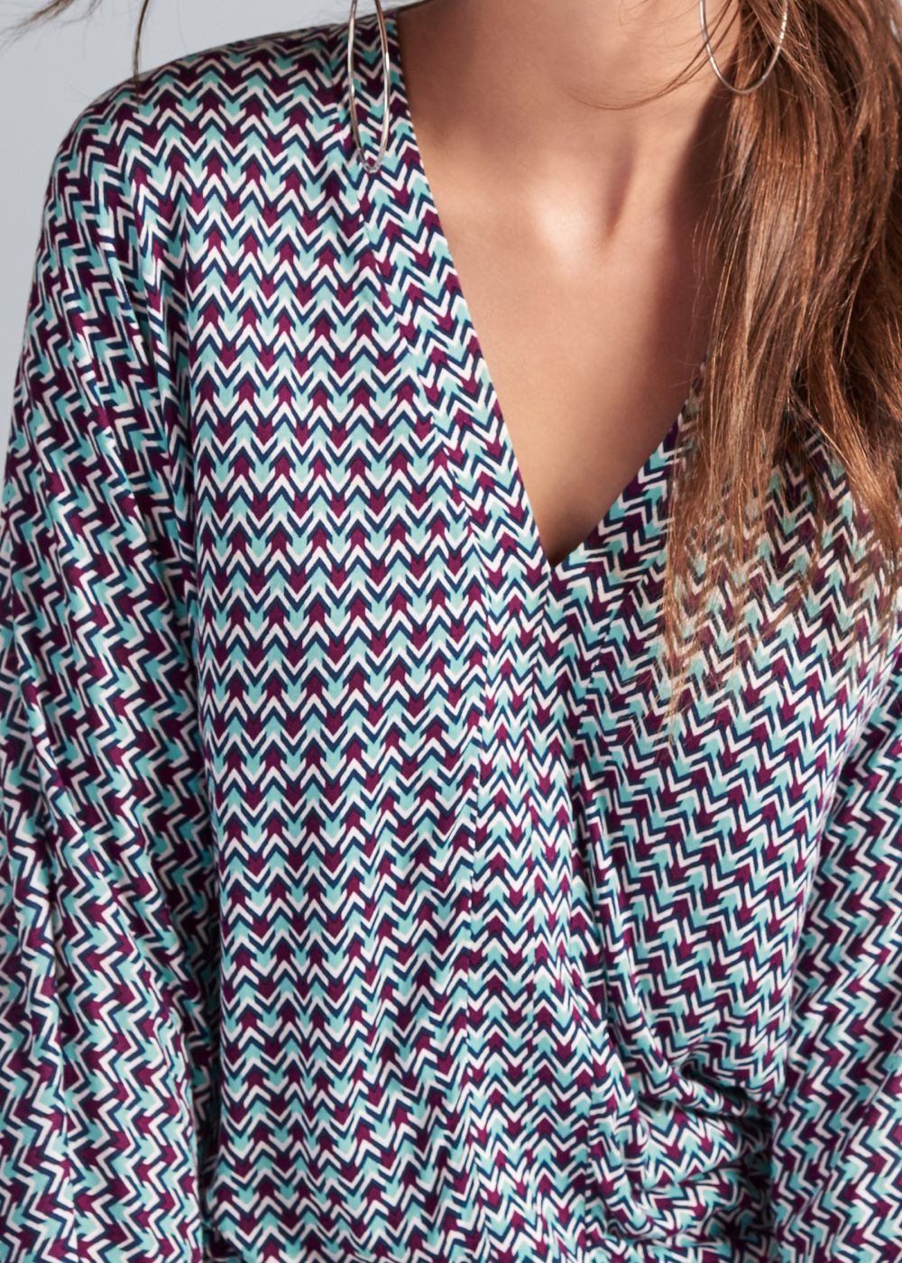 Venus Banded Hem Top in Turquoise