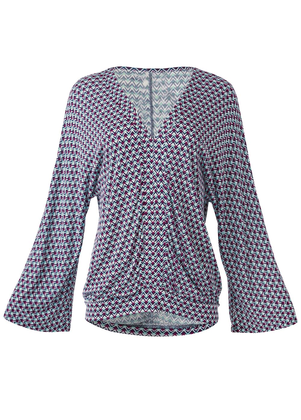Venus Banded Hem Top in Turquoise