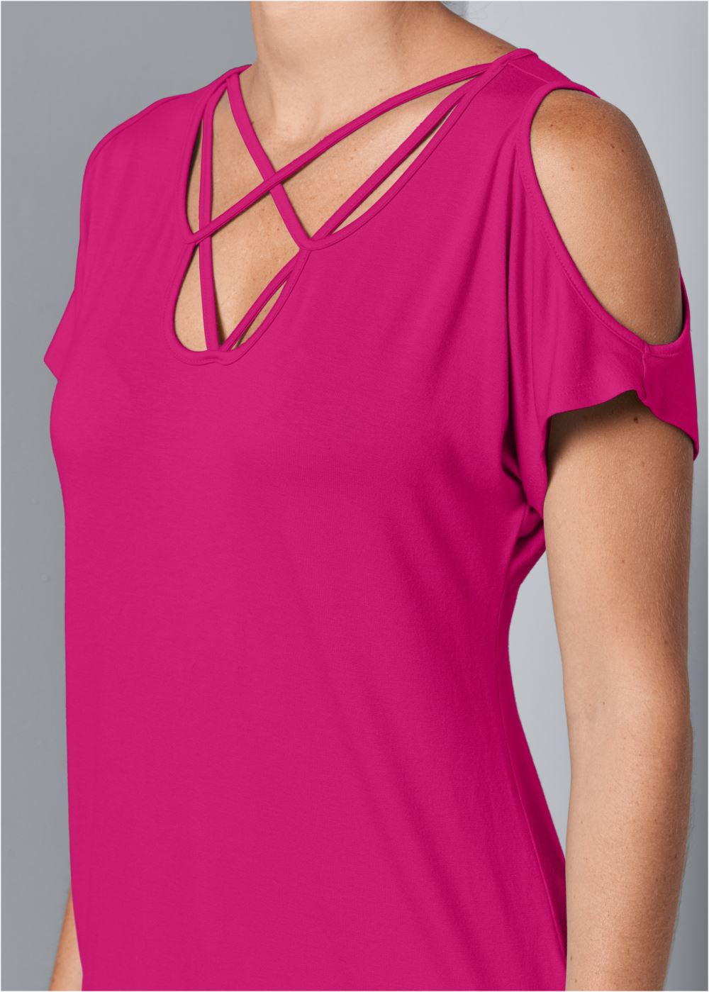 Venus Strappy Cold-Shoulder Top in Pink