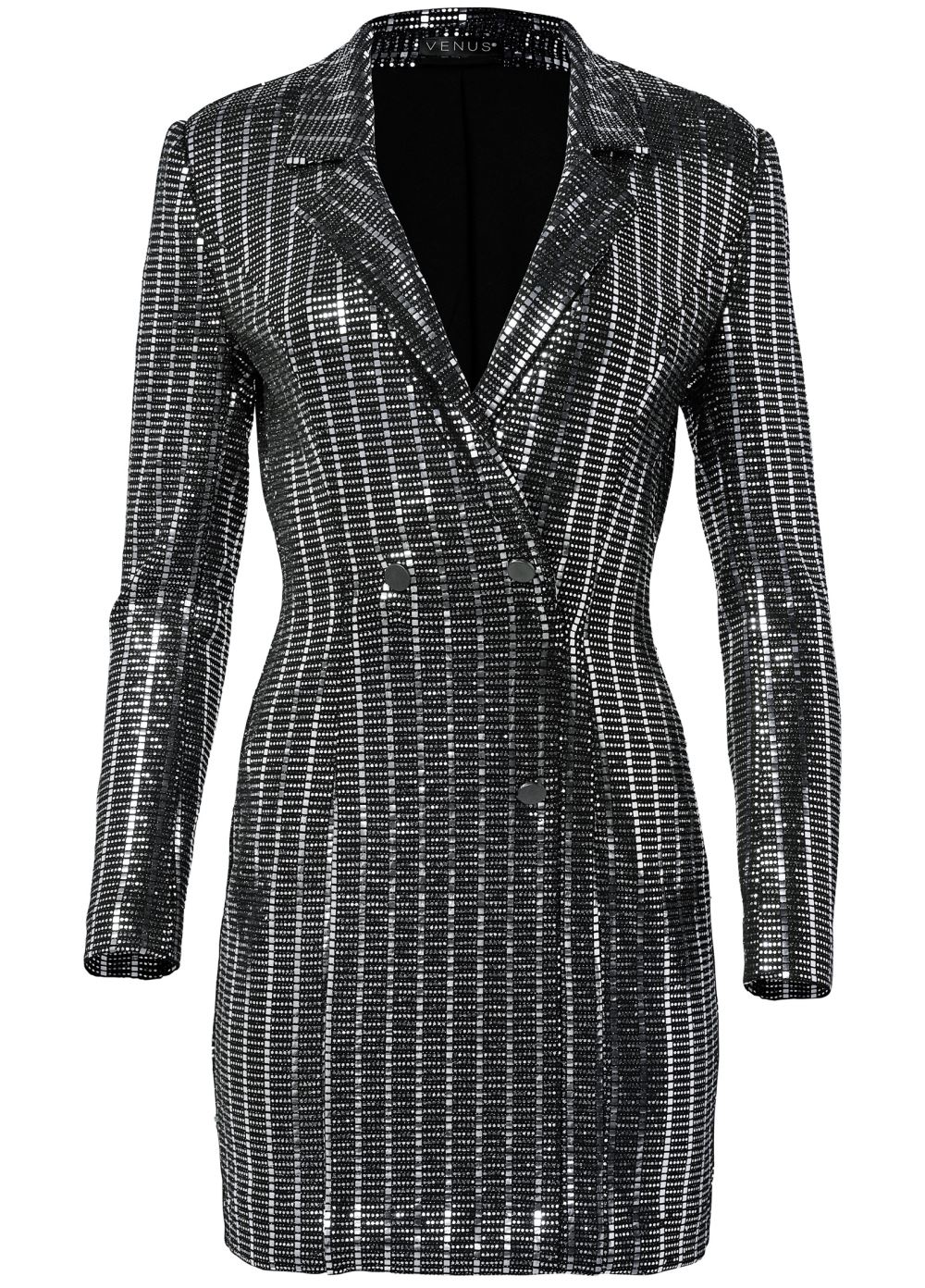 Venus Sequin Blazer Mini Dress - Black Multi