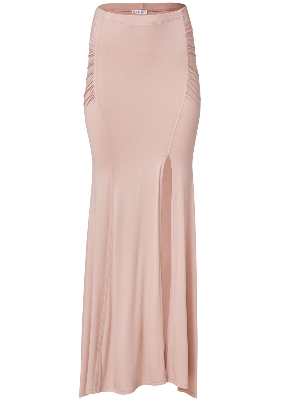 Venus Ruched Bodycon Maxi Skirt - Peach