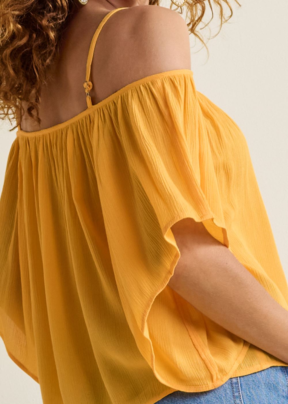 Venus Cold Shoulder Top in Yellow