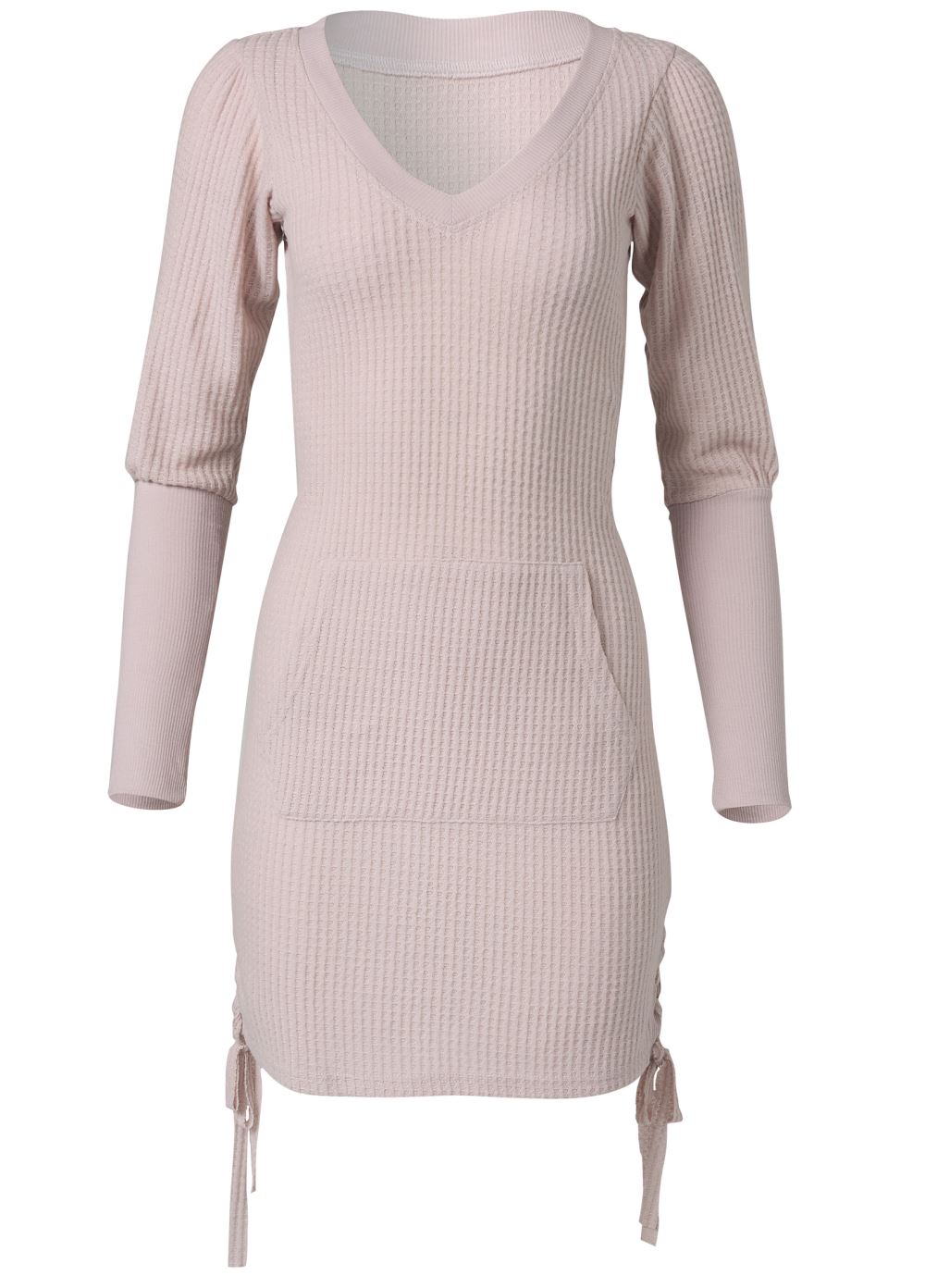Venus Brushed Waffle Knit Dress in Pink