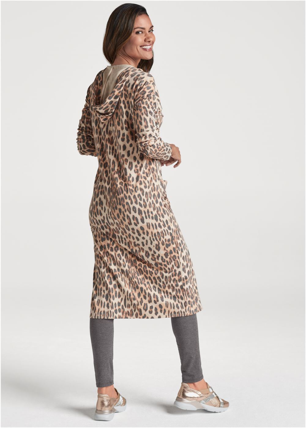 Venus Sand Dune Cheetah Duster in Brown Multi