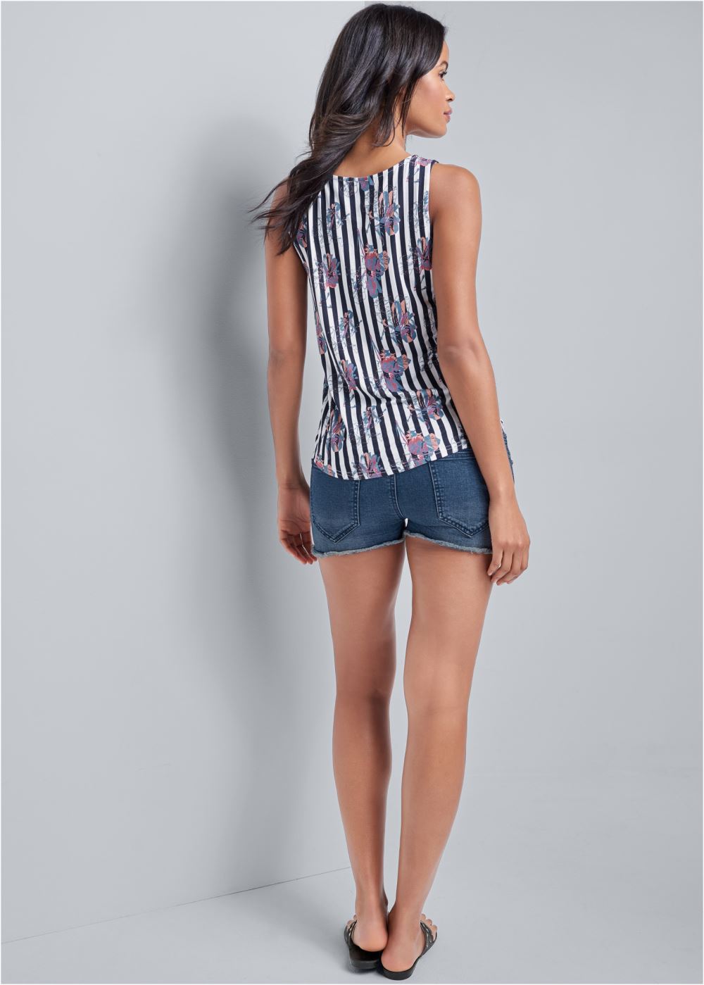 Venus Printed Top Two Pack in Navy & White