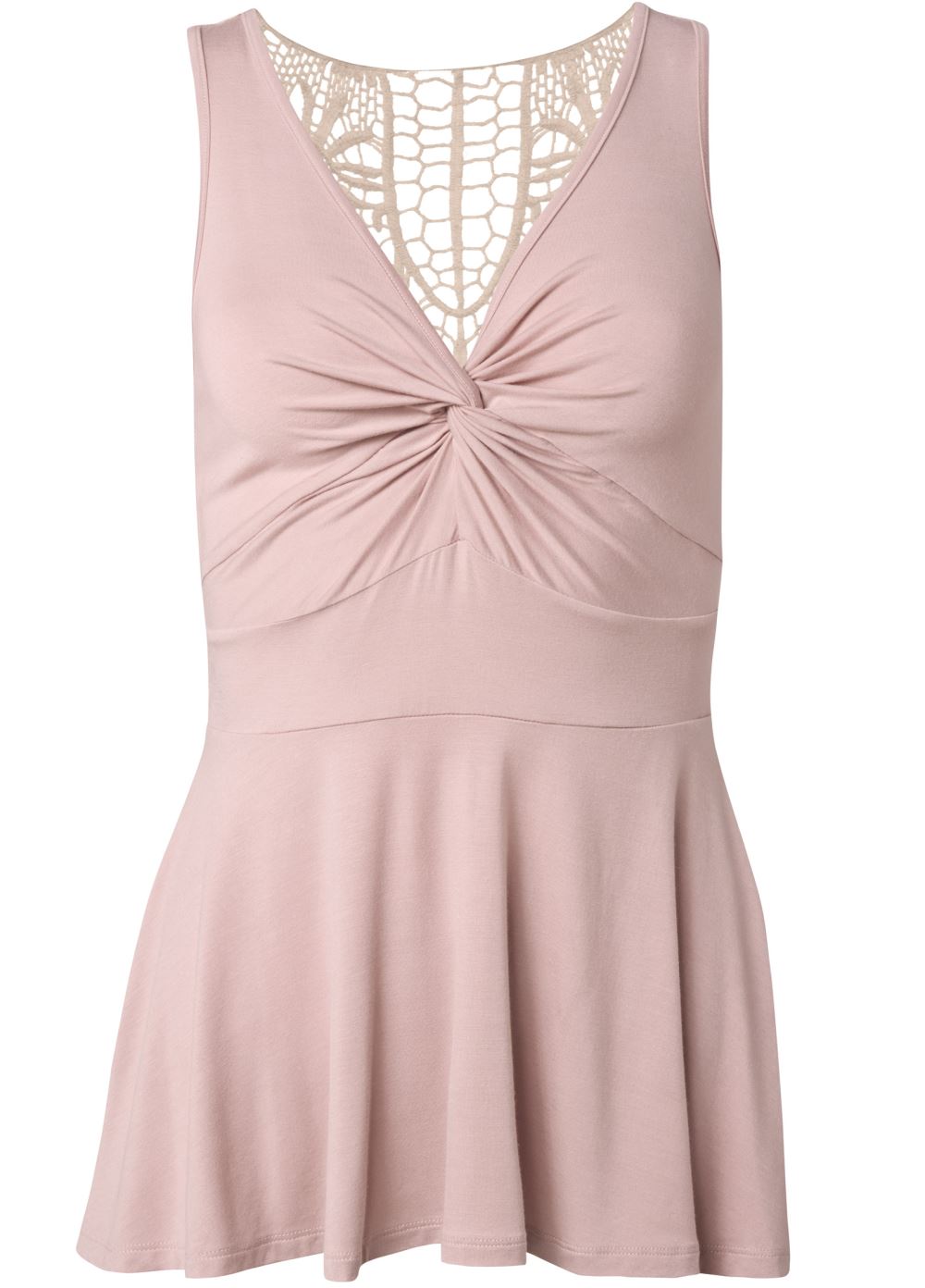 Venus Crochet Lace Back Tank Top in Peach Multi