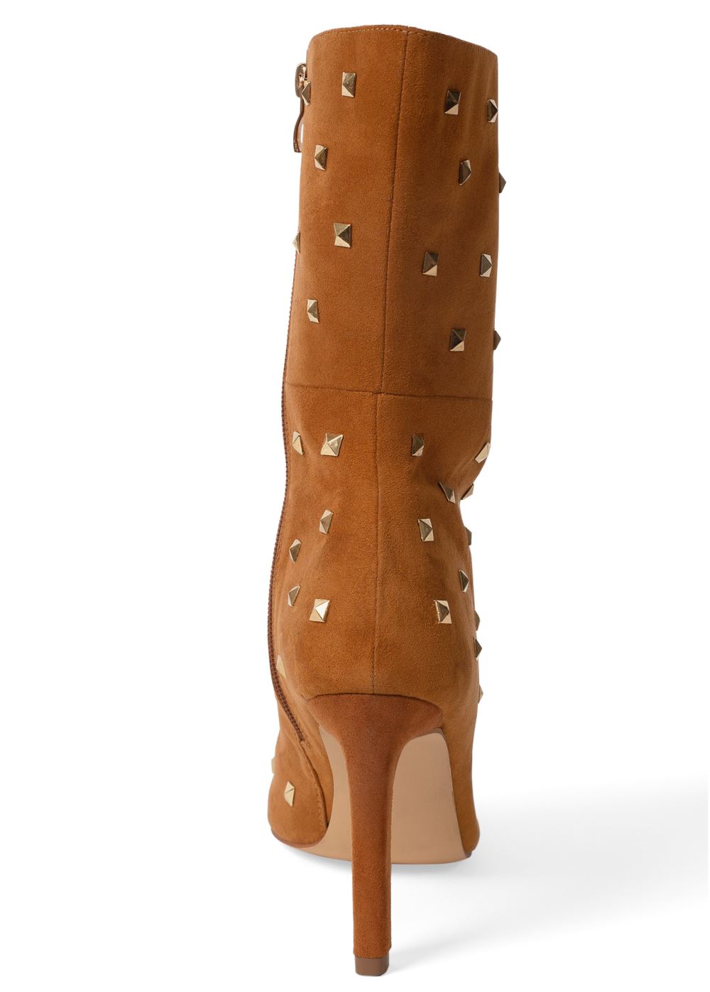 Venus Faux-Suede Studded Boots in Cognac