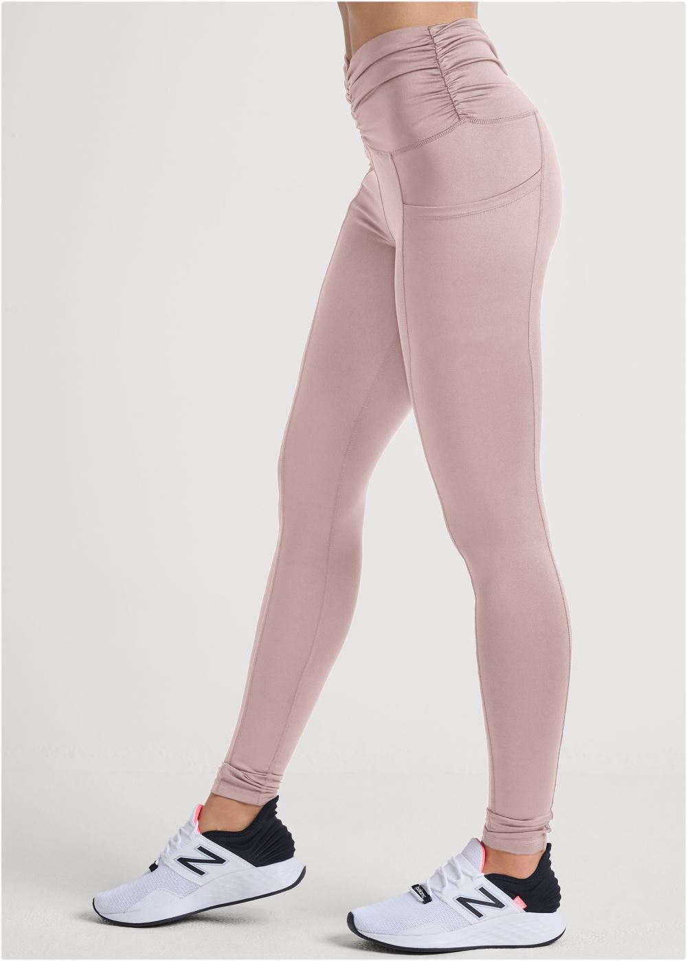 Venus Ruched Waist Leggings in Tan