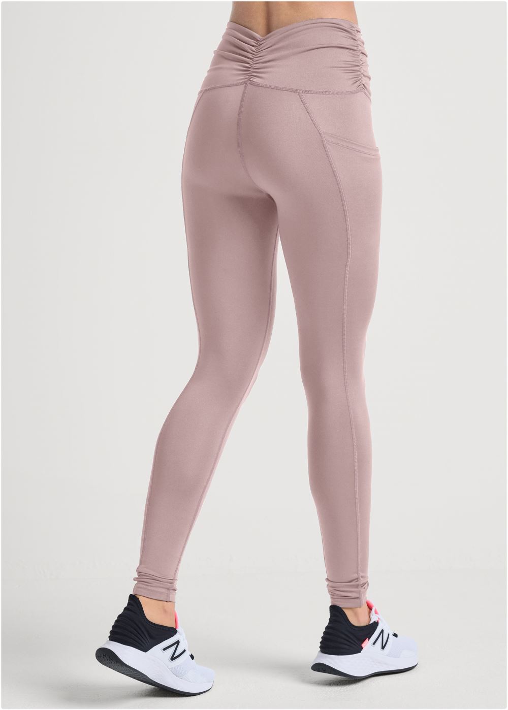 Venus Ruched Waist Leggings in Tan