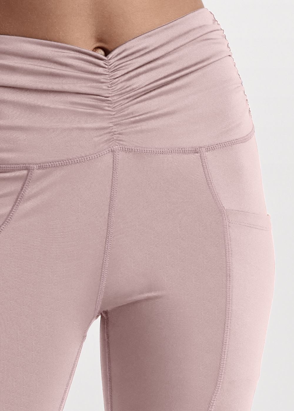 Venus Ruched Waist Leggings in Tan