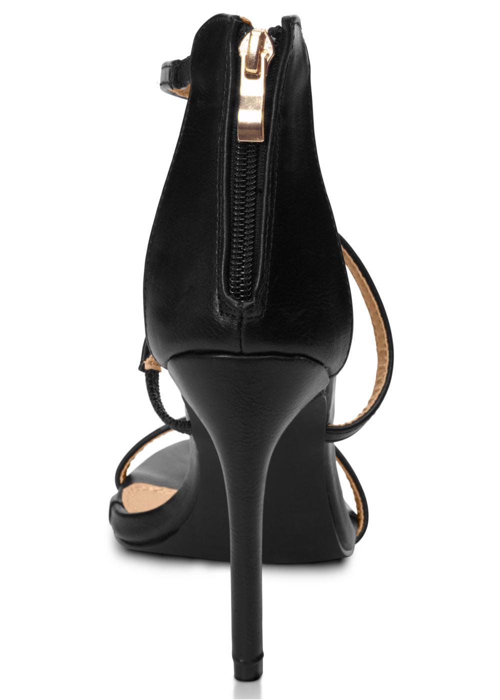 Venus High Heel Strappy Sandals in Black