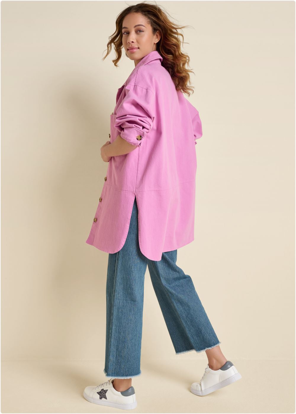 Venus Oversized Utility Shacket in Pink