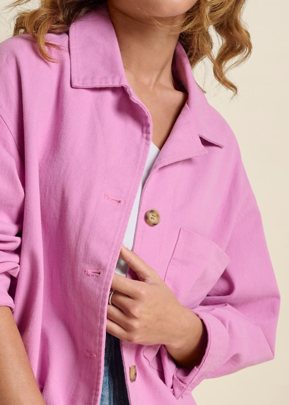 Venus Oversized Utility Shacket in Pink