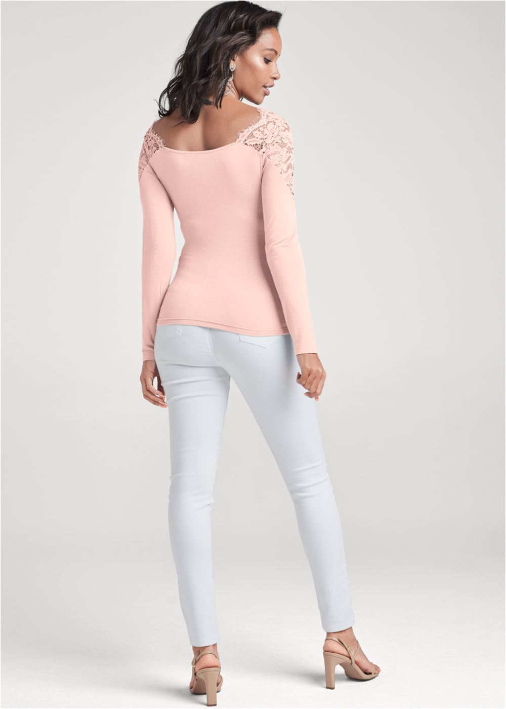 Venus Lace Top in Light Pink