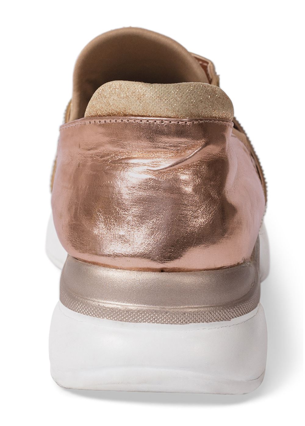 Venus Glitter Wedge Sneakers in Rose Gold