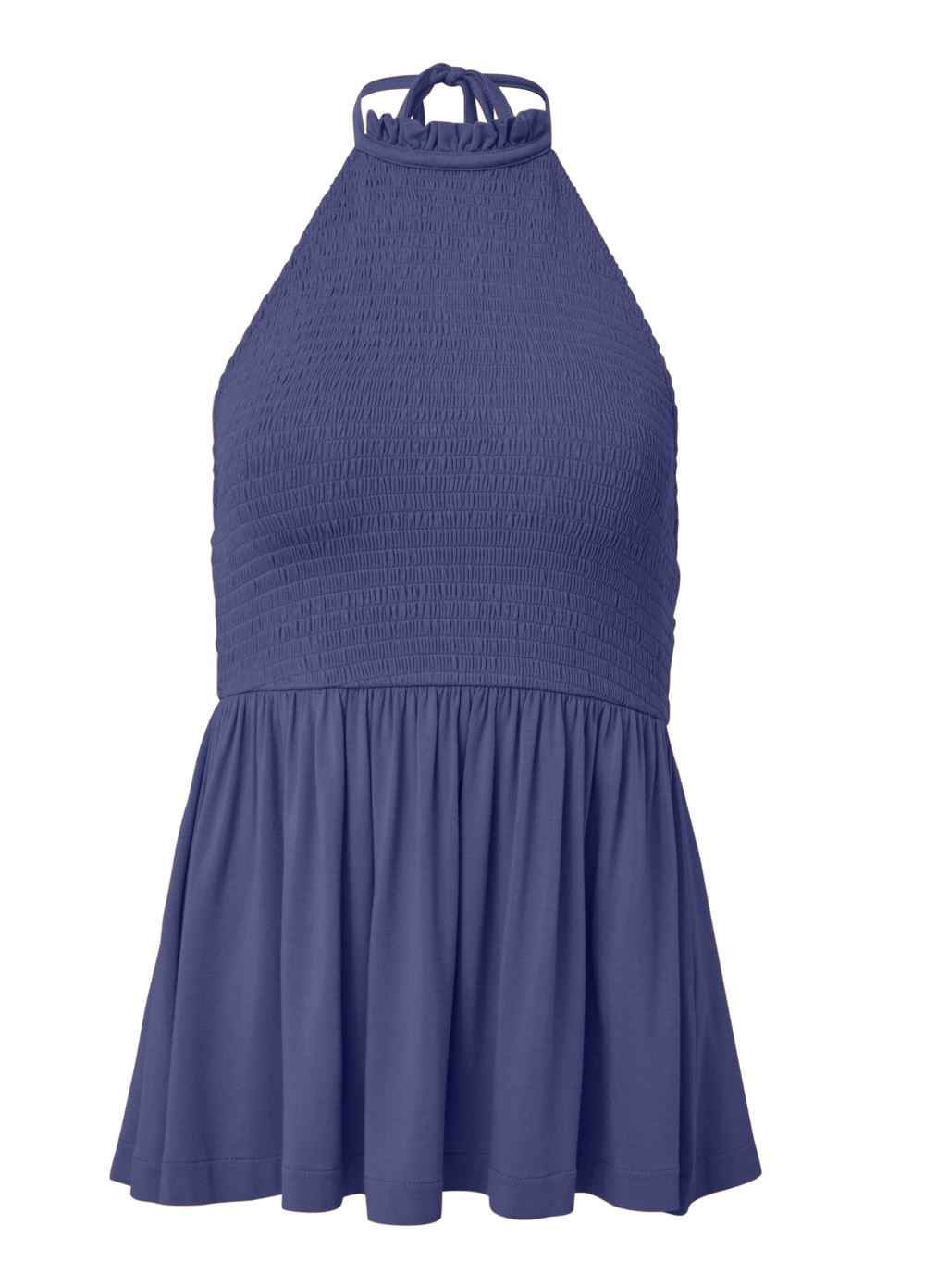 Venus Smocked Babydoll Top in Navy
