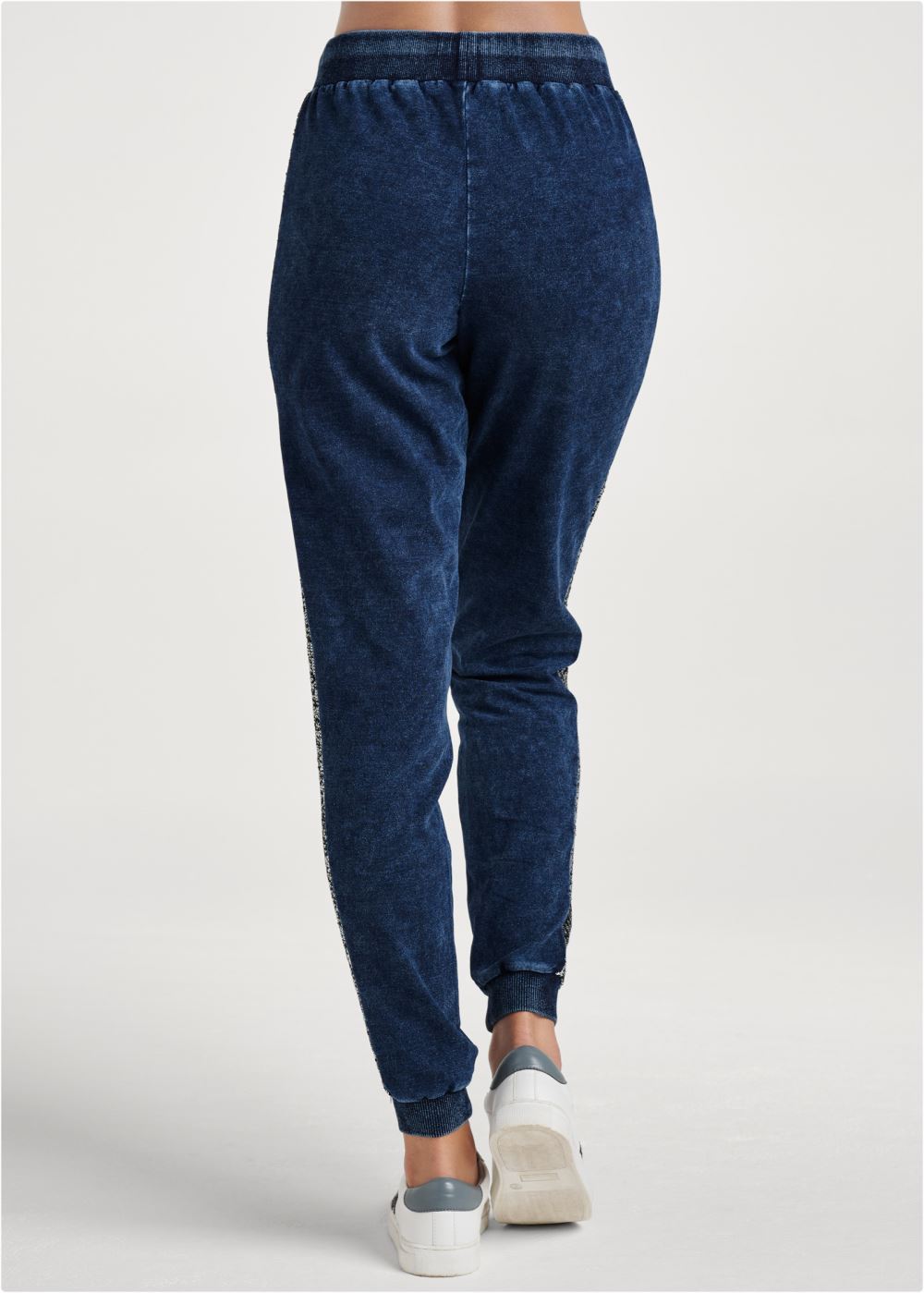 Venus Washed Sequin Lounge Jogger in Blue & Silver