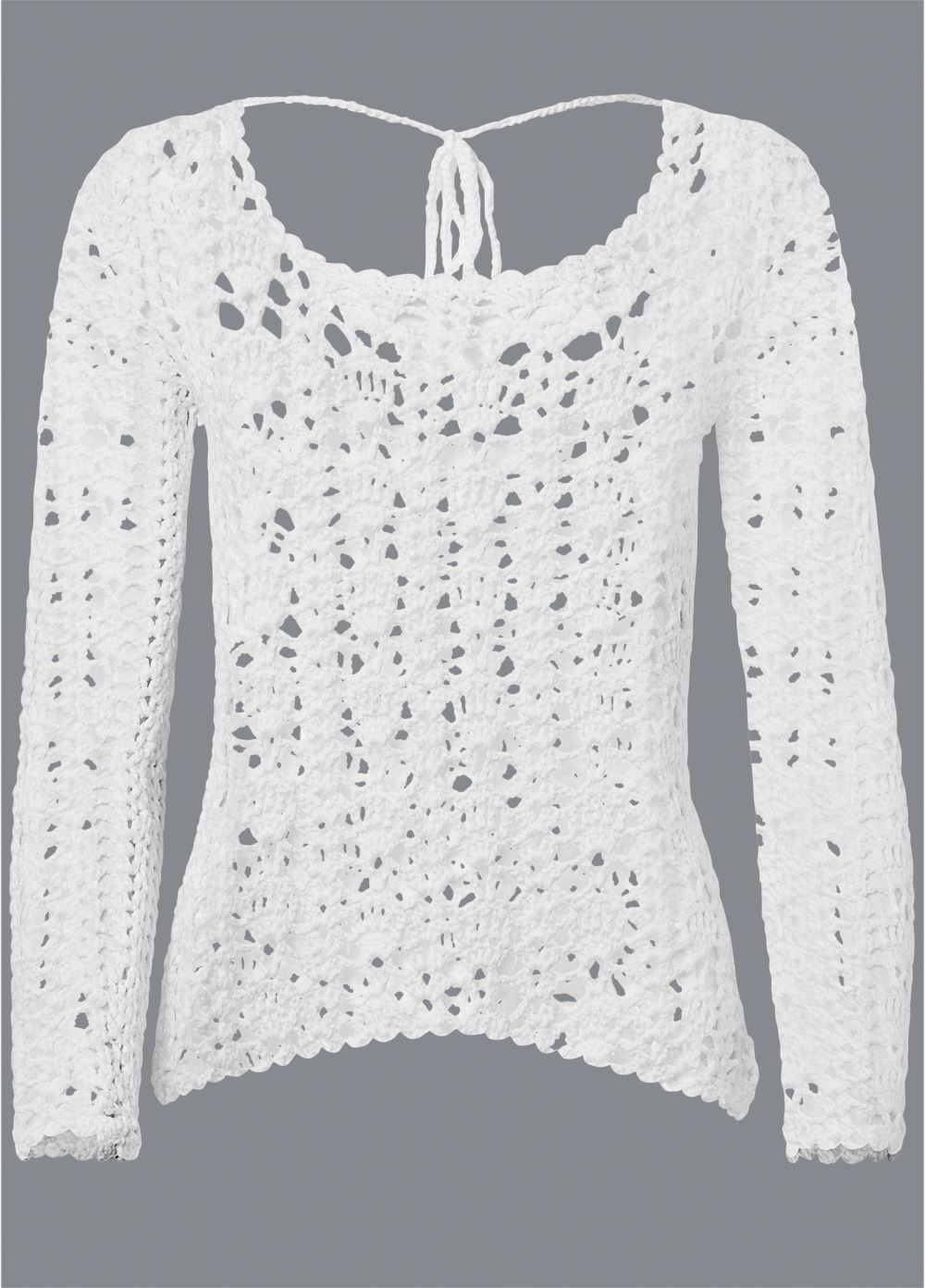 Venus VENUS | Crochet Knit Sweater in Off White