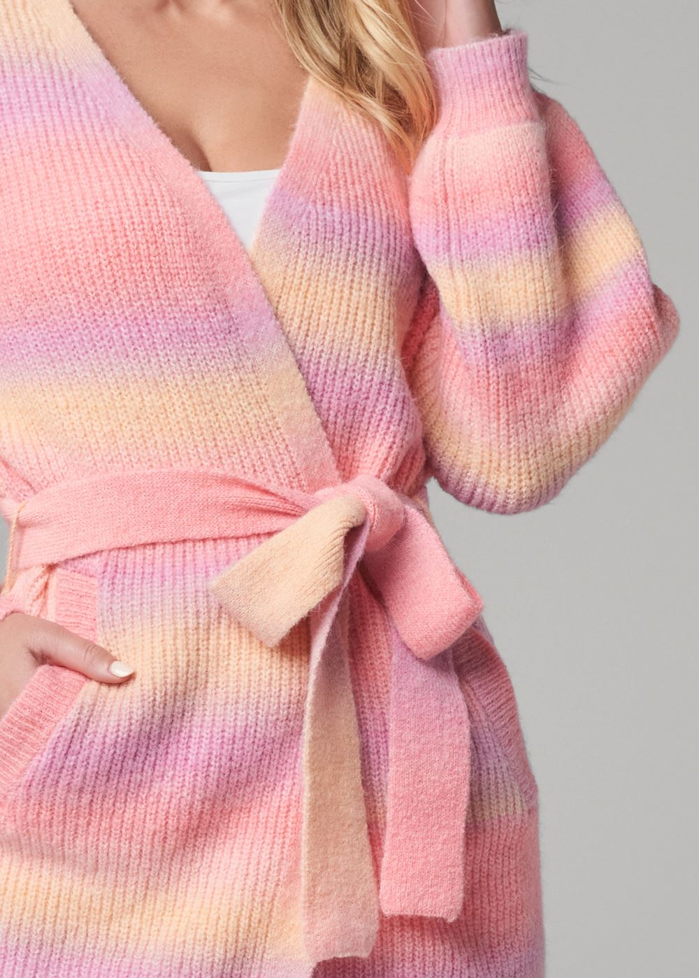 Venus VENUS | Pink Tie Dye Cardigan in Pink Multi