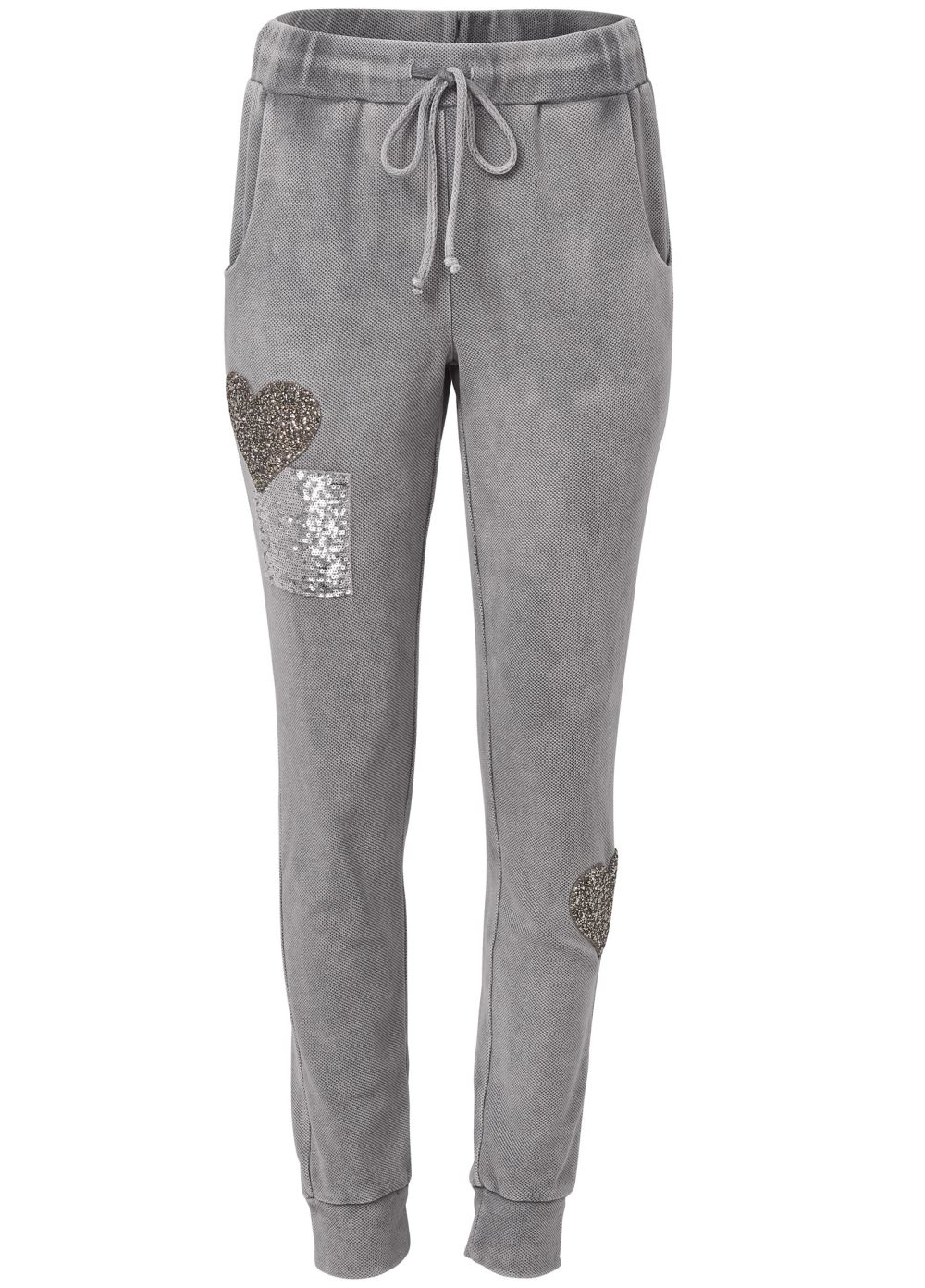 Venus Textured Sparkle Joggers in Grey